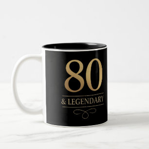 Tasse 2 Couleurs Élégant Or 80e & Anniversaire Légendaire
