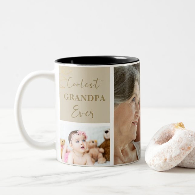 Tasse 2 Couleurs Elégant Or Coolest Grand-parents jamais photo (Avec donut)