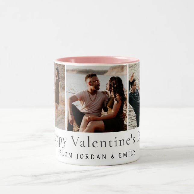 Tasse 2 Couleurs Elegant Red Hearts Happy Valentine's Day 3 Photo (Centre)