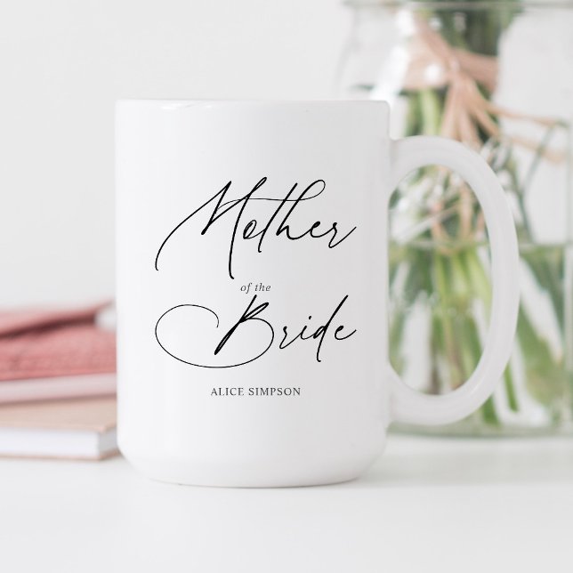 Tasse 2 Couleurs Élégant Script de la Mère de la Mariée (Créateur téléchargé)