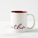 Tasse 2 Couleurs élégant simple moderne chic tendance monogramme ro<br><div class="desc">Ce design étonnant et sophistiqué présente votre nom en rouge foncé sur un arrière - plan blanc. Simple et élégante dans une présentation contemporaine, ce design fait le cadeau parfait pour la femme élégante.</div>