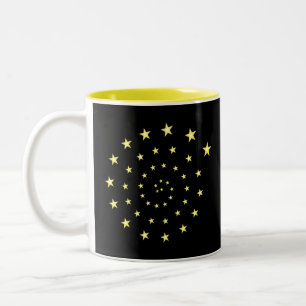 Tasse 2 Couleurs Elégant Stars Spiral sur Black & Monogram