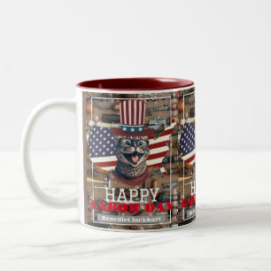 Tasse 2 Couleurs Elegant travailleur solidaire Fête du Travail avec