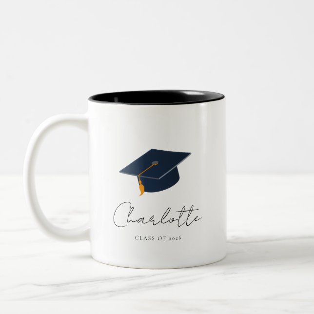 Tasse 2 Couleurs Elegant Typographic Graduation Keepsake (Gauche)
