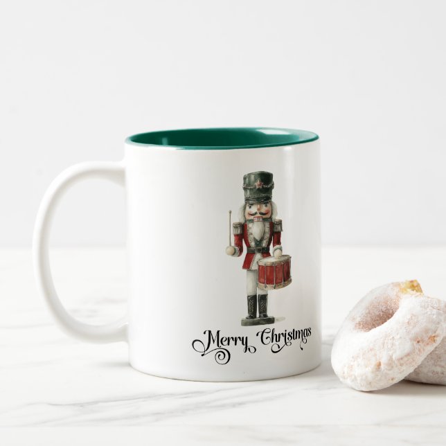 Tasse 2 Couleurs Elegant Watercolor Nutcracker Christmas (Avec donut)