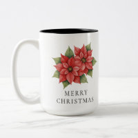 Elégante aquarelle Poinsettia 'MERRY CHRISTMAS' Mu
