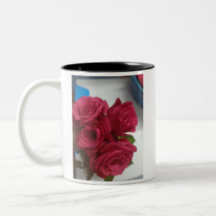 Tasse 2 Couleurs élégante belle roses rouges