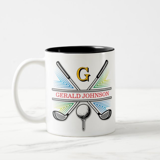Tasse 2 Couleurs Elégante conception de monogramme de golf énergéti (Gauche)