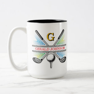 Tasse 2 Couleurs Elégante conception de monogramme de golf énergéti