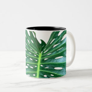 Tasse 2 Couleurs Elégante feuille de palmier tropicale jungle tropi