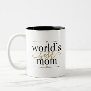 Tasse 2 Couleurs Élégante Moderne Noir et Or Meilleure Maman du Mon