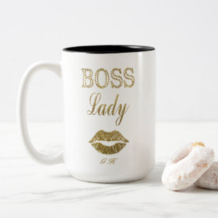 Tasse 2 Couleurs Elégante Parties scintillant or BOSS Lady Typograp