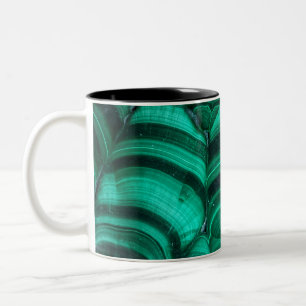 Tasse 2 Couleurs Elégante Pierre de cristal de malachite verte tend
