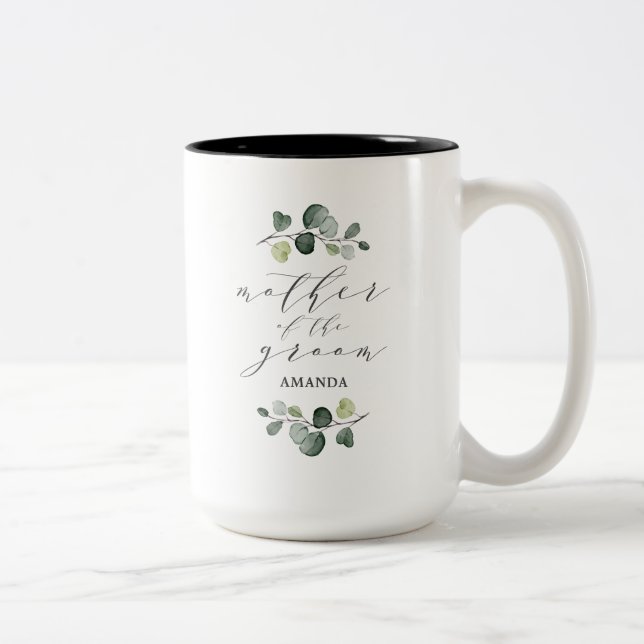 Tasse 2 Couleurs Élégante verdure d'eucalyptus pour la mère du mari (Droit)