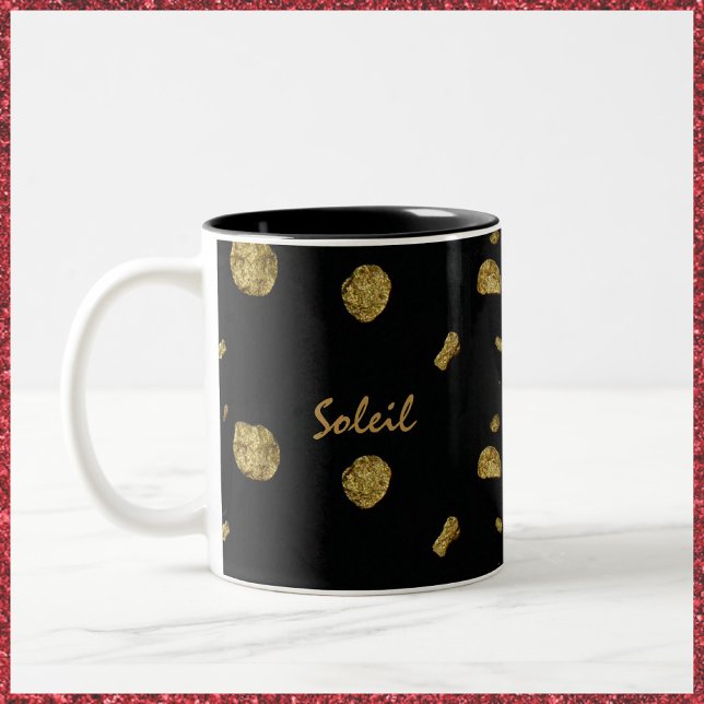 Tasse 2 Couleurs Élégantes pièces noires et or (Créateur téléchargé)