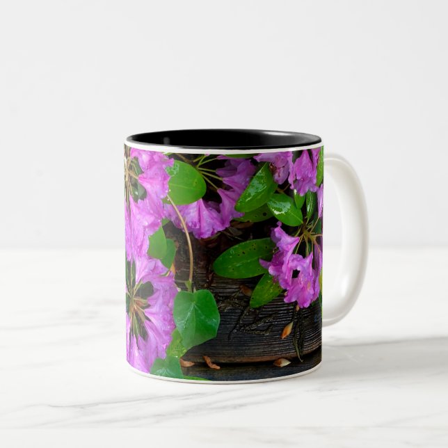 Tasse 2 Couleurs Elégants fleurs roses azalées roses (Devant droit)