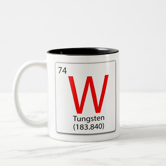 Tasse 2 Couleurs Élément chimique tuile W Tungstène (Gauche)