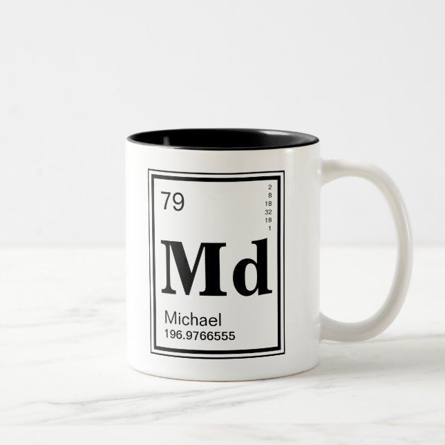 Tasse 2 Couleurs Élément de vous ! Tableau périodique Nom personnal (Droit)