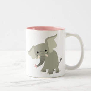 Tasse 2 Couleurs Eléphant Cartoon Curieux