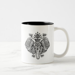 Tasse 2 Couleurs Éléphant d'Asie vintage inspiré