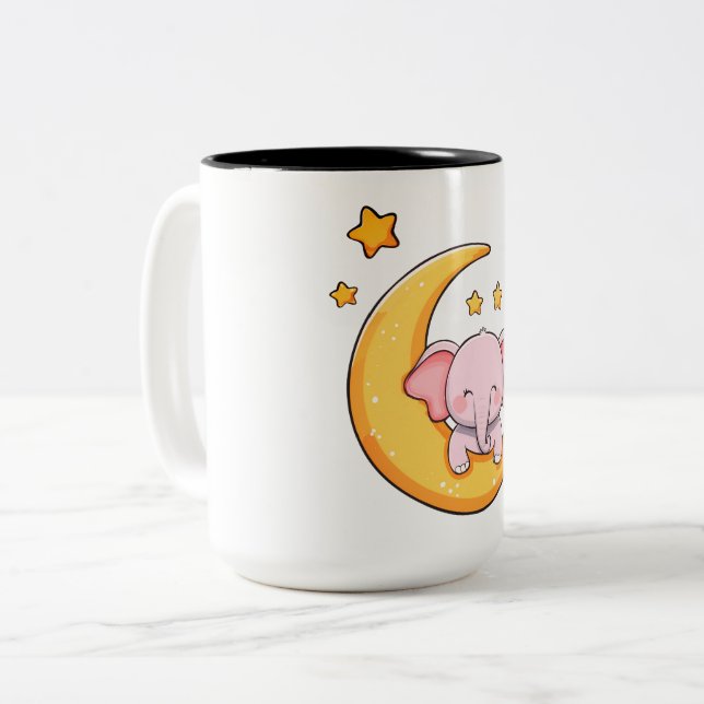 Tasse 2 Couleurs Éléphant de bébé mignon (Devant gauche)