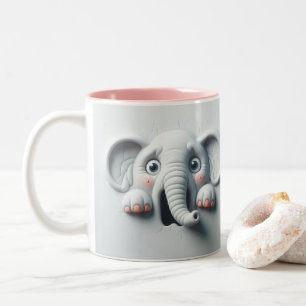 Tasse 2 Couleurs Eléphant effrayé 3D Animaux amusants