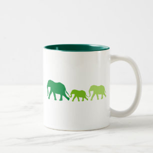 Tasse 2 Couleurs Eléphant en vert