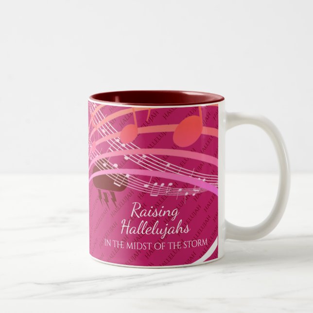 Tasse 2 Couleurs ÉLEVER HALLELUJAHS EN TEMPÊTE ROSE personnalisée (Droit)