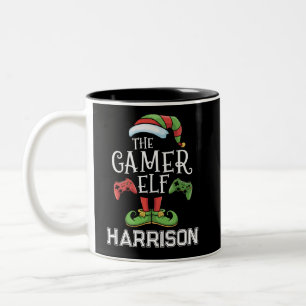 Tasse 2 Couleurs Elfe de jeu vidéo personnalisé pour Noël