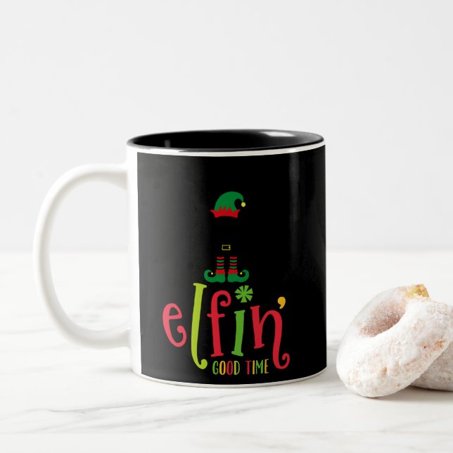Tasse 2 Couleurs Elfin Bonne heure (Avec donut)
