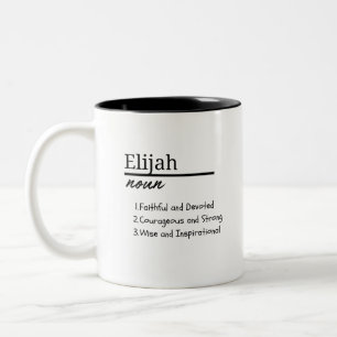Tasse 2 Couleurs Elijah, Garçon Nom Personnalisé Définition