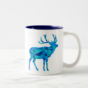 Tasse 2 Couleurs Elk géométrique bleu