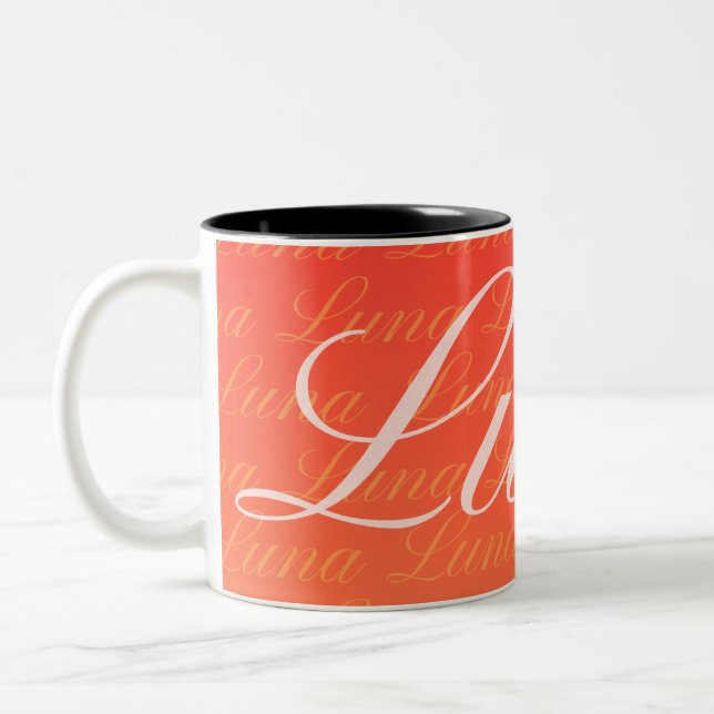 Tasse 2 Couleurs Ella Répétition Nom Motif Design (Gauche)