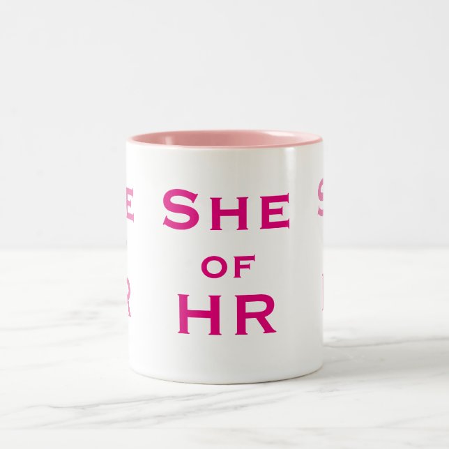 Tasse 2 Couleurs Elle de HR Funny Femme Ressources humaines Nom Don (Centre)