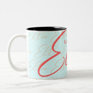 Tasse 2 Couleurs Ellie Répétition du motif de nom 