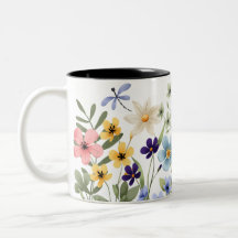 Emballage de tasse, fleurs de design sublimation