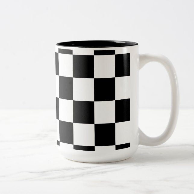Tasse 2 Couleurs Emballage du grand noir de motif Checkered de (Droit)