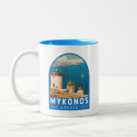 Emblème de Mykonos Grèce Travel Art