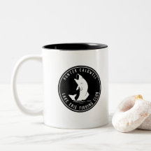 emblème de pêche personnalisé noir et w