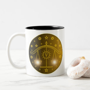 Tasse 2 Couleurs Emblème du Zodiaque de la Balance Symbole Célest