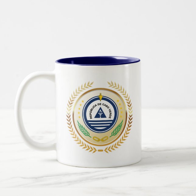 Tasse 2 Couleurs Emblème national du Cabo Verde (Gauche)