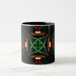 Tasse 2 Couleurs Emerald vert ambre magnifique art géométrique