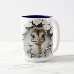 Tasse 2 Couleurs émeu dans un mur fissuré