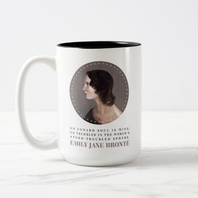 Tasse 2 Couleurs Emily Bronte Portrait et Citation - Pas d'Âme Cowa (Gauche)