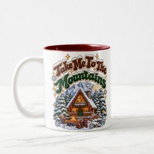 Tasse 2 Couleurs Emmenez-Moi Dans Les Montagnes Cabine Cosy D'Hiver