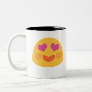 Tasse 2 Couleurs Emoji Yeux de Cœur