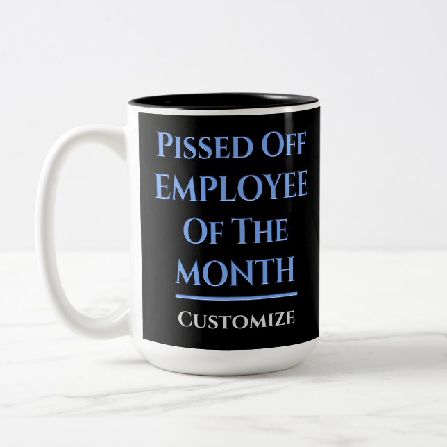 Tasse 2 Couleurs Employé Du Mois Humour (Gauche)