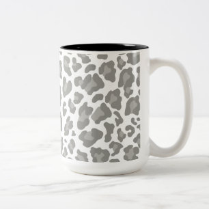 Tasse 2 Couleurs Empreinte de léopard blanc et gris