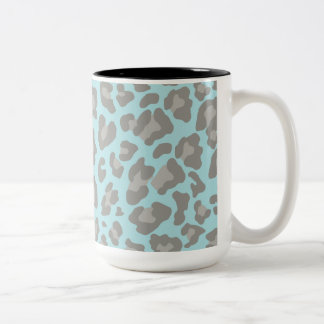 Tasse 2 Couleurs Empreinte de léopard bleu et gris