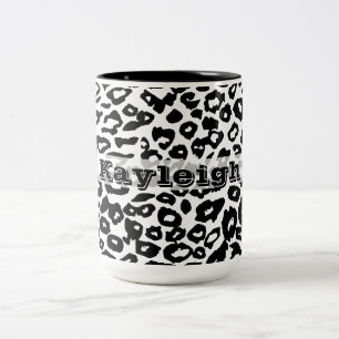 Tasse 2 Couleurs Empreinte de léopard noir et blanc